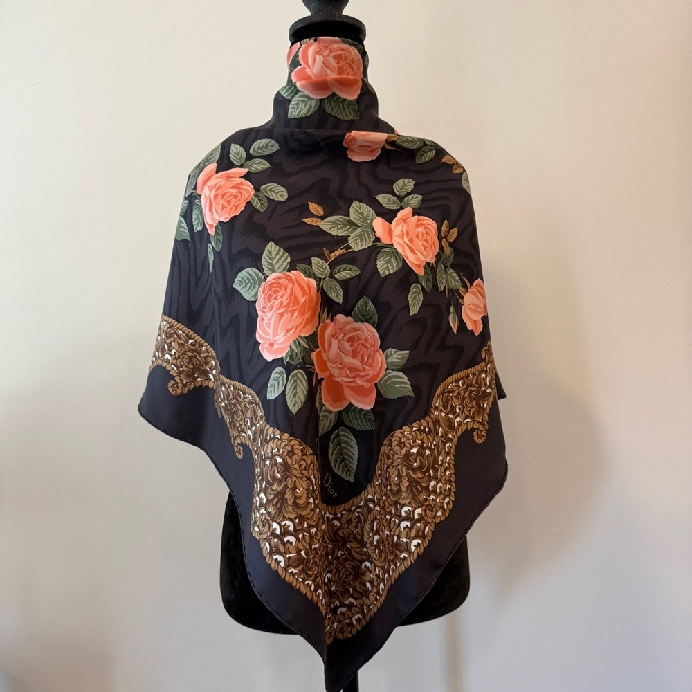 Christian Dior Floral Silk Scarf - Picture 4 of 10